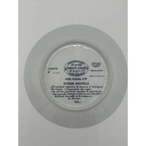Vintage Limoges Porcelain Plate Noel Vitrail 1989 Collectible - Picture 2 of 2